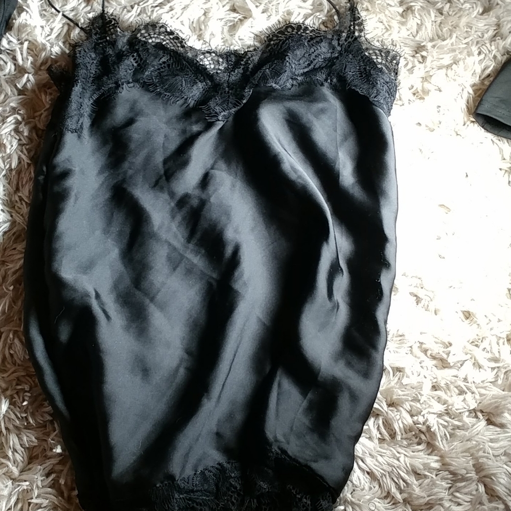 Black silk top